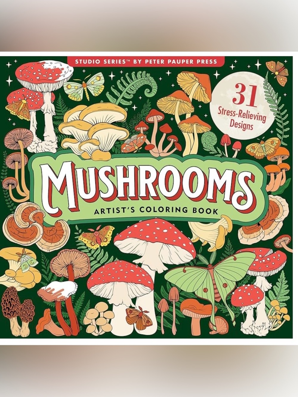 Mushrooms Artist's Coloring Book & Box of Colored Pencils NEW